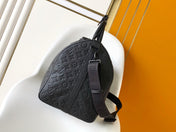 LV 25S KEEPALL BANDOULIÈRE BAG 50 IN BLACK EMBOSSED TAURILLON CALFSKIN MONOGRAM