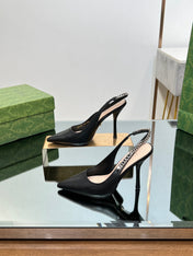 GG SIGNORIA SLINGBACK PUMP BLACK LAMBSKIN