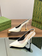 GG SIGNORIA SLINGBACK PUMP WHITE LAMBSKIN