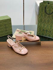 GG HORSEBIT PUMP PASTEL PINK LAMBSKIN