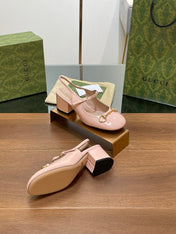 GG HORSEBIT PUMP PASTEL PINK LAMBSKIN