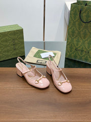 GG HORSEBIT PUMP PASTEL PINK LAMBSKIN