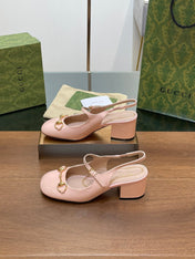 GG HORSEBIT PUMP PASTEL PINK LAMBSKIN