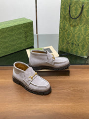 GG WOMEN'S HORSEBIT ANKLE BOOT IN KHAKI BROWN SUEDE