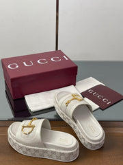 HIGH 5.5 CM WEDGE SANDALS IN CREAM WHITE CALFSKIN AND FABRIC