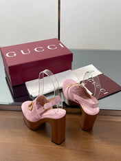 HIGH HEEL SANDALS 13 CM IN PINK CALFSKIN MIX SUEDUE GOLD HARDWARE