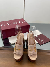 HIGH HEEL SANDALS 13 CM IN BEIGE CALFSKIN MIX SUEDUE GOLD HARDWARE