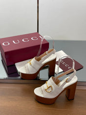 HIGH HEEL SANDALS 13 CM IN CREAM WHITE CALFSKIN MIX SUEDUE GOLD HARDWARE