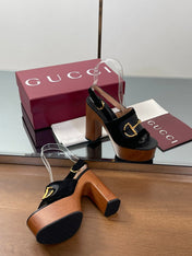 HIGH HEEL SANDALS 13 CM IN BLACK CALFSKIN MIX SUEDUE GOLD HARDWARE