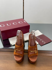 HIGH HEEL SANDALS 13 CM IN BROWN CALFSKIN MIX SUEDUE GOLD HARDWARE