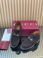 GG HORSEBIT LOAFERS IN DARK PURPLE SUEDE