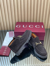 GG HORSEBIT LOAFERS IN DARK PURPLE SUEDE