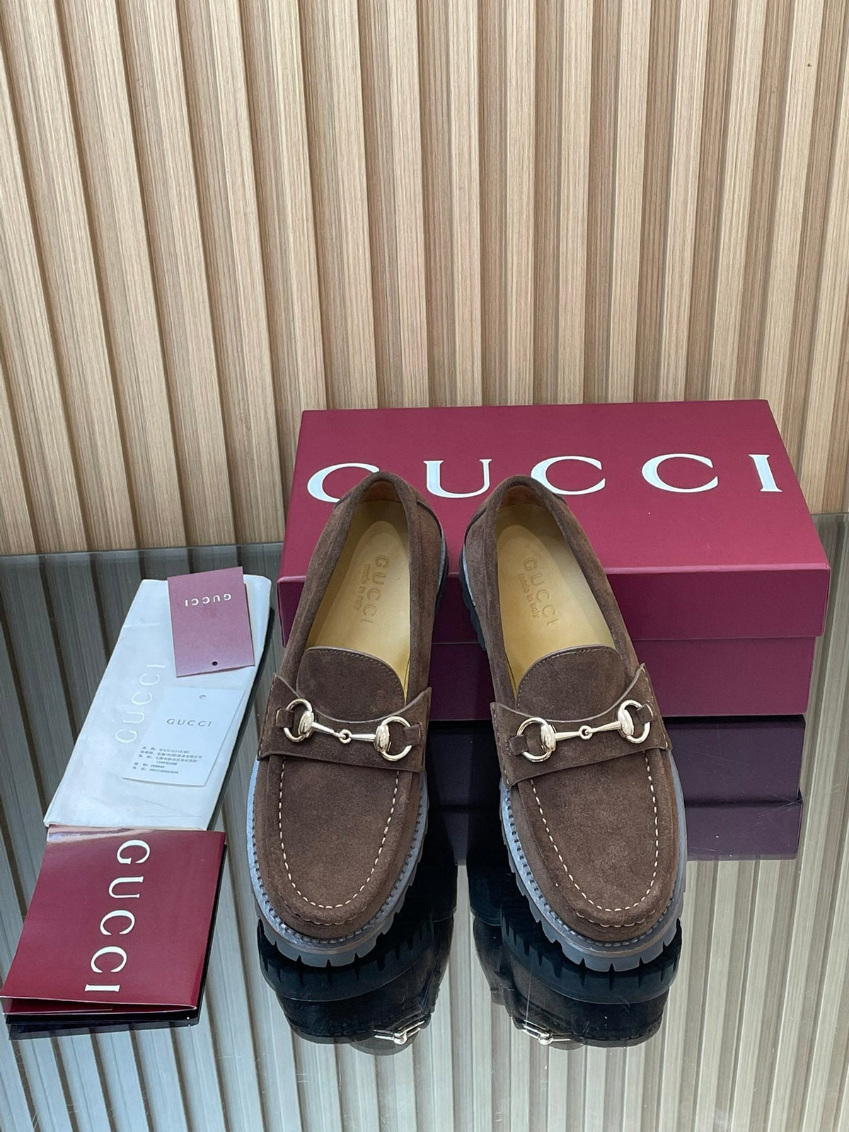 GG WOMEN'S HORSEBIT LOAFERS IN DARK BROWN SUEDE