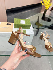 GG HIGH HEELS SANDALS 60 IN BROWN LAMBSKIN