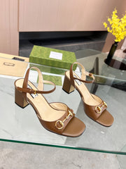 GG HIGH HEELS SANDALS 60 IN BROWN LAMBSKIN