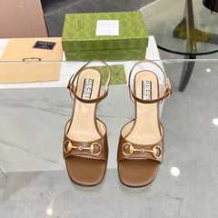 GG HIGH HEELS SANDALS 60 IN BROWN LAMBSKIN