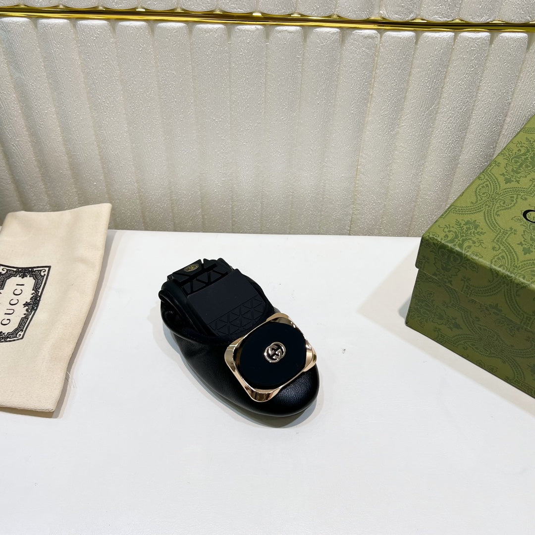 GG BALLET SUPER SLIM BLACK LAMBSKIN