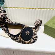 GG BALLET SUPER SLIM LEOPARD PATTERN LAMBSKIN