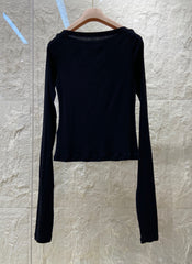 OFF SHOULDER LOGO T SHIRT 25S IN KATUN 266111