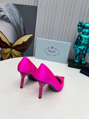 HIGH-HEEL PUMPS IN HOT PINK SATIN