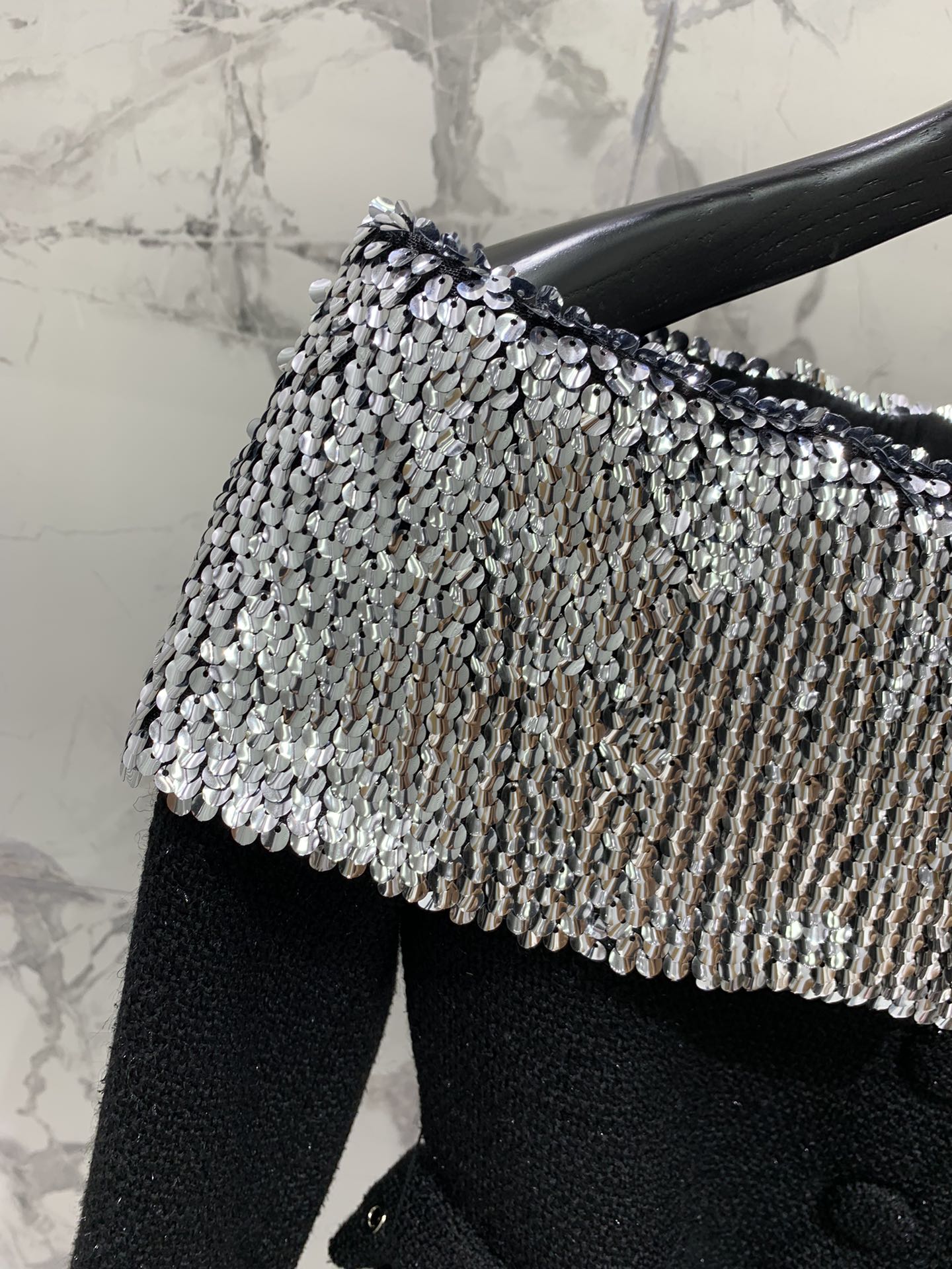 YSL 25S OFF-SHOULDER SEQUIN JACKET STYLE 185