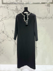 YSL 25S DIAMOND-EMBELLISHED LONG DRESS STYLE 186