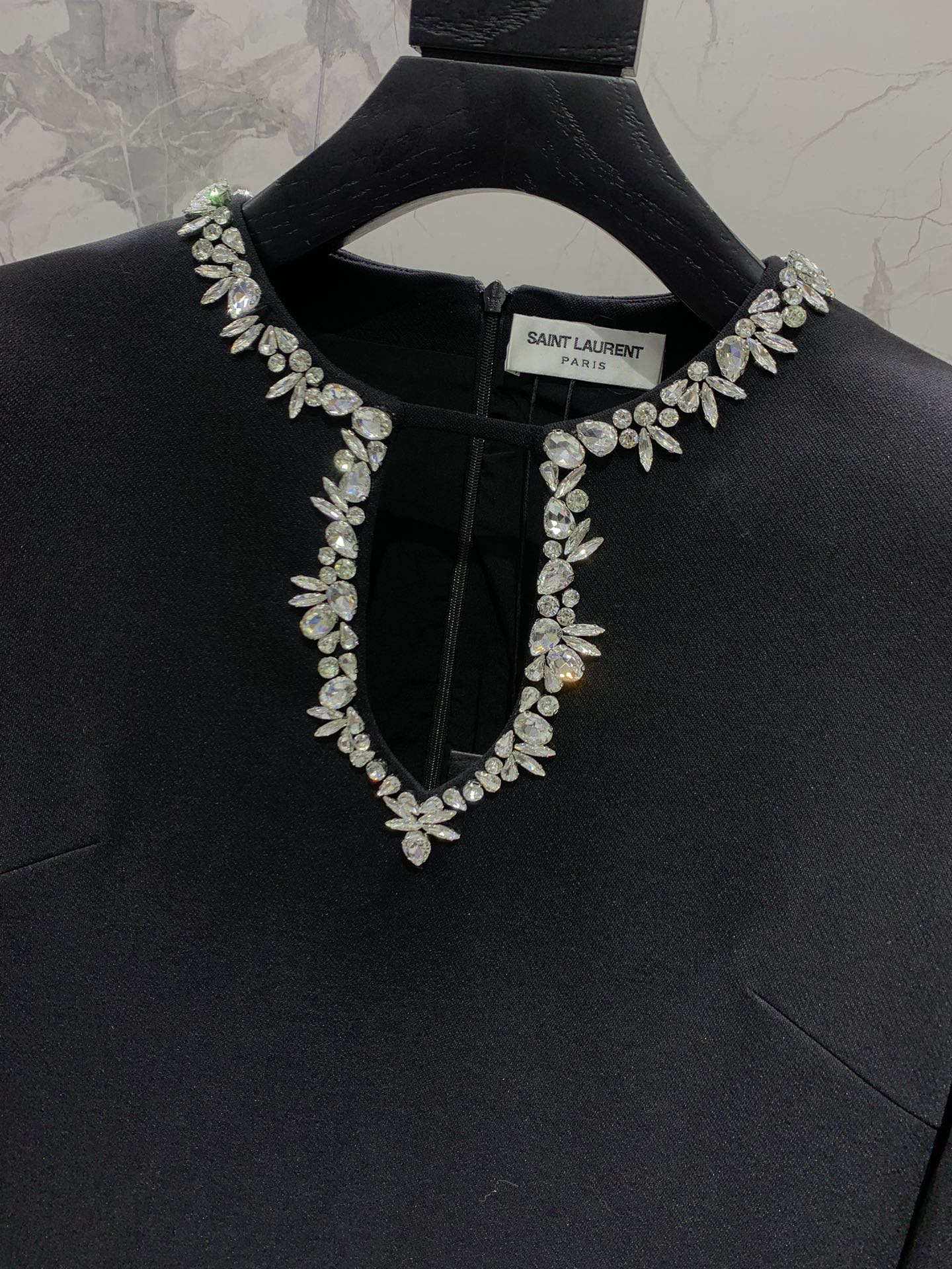 YSL 25S DIAMOND-EMBELLISHED LONG DRESS STYLE 186