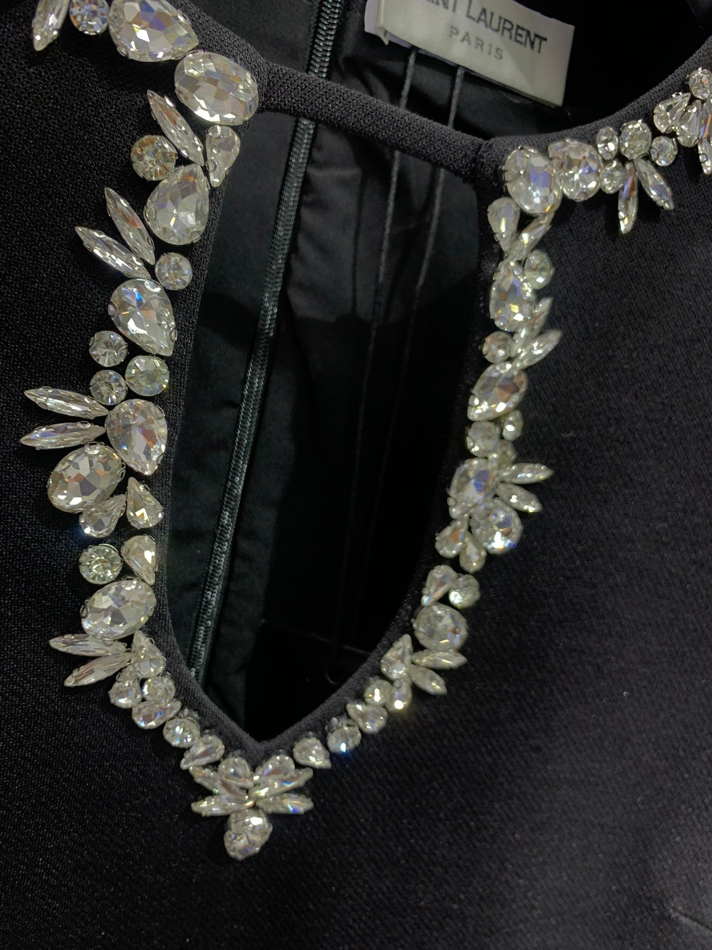 YSL 25S DIAMOND-EMBELLISHED LONG DRESS STYLE 186