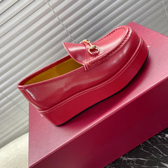 HORSEBIT PLATFORM LOAFER IN CRIMSON RED CALFSKIN