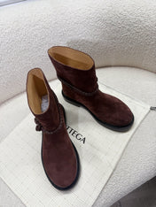 BOTTEGA VENETA 26S ANKLE BOOTS IN BROWN SUEDE WITH ROPE DETAIL