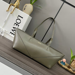 PUZZLE FOLD CROPPED 39 BAG IN SAND BEIGE SOLF GRAINED CALFSKIN