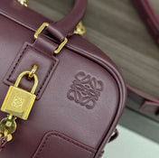 AMAZONA 23 CROPPED BAG IN SANGRIA PURPLE SOFT GRAINED CALFSKIN