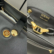 LOEWE 25S MADRID BAG 28 IN BLACK CALFSKIN GOLD HARDWARE
