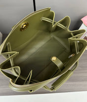 LOEWE 25S MADRID BAG 28 IN OLIVE GREEN CALFSKIN GOLD HARDWARE