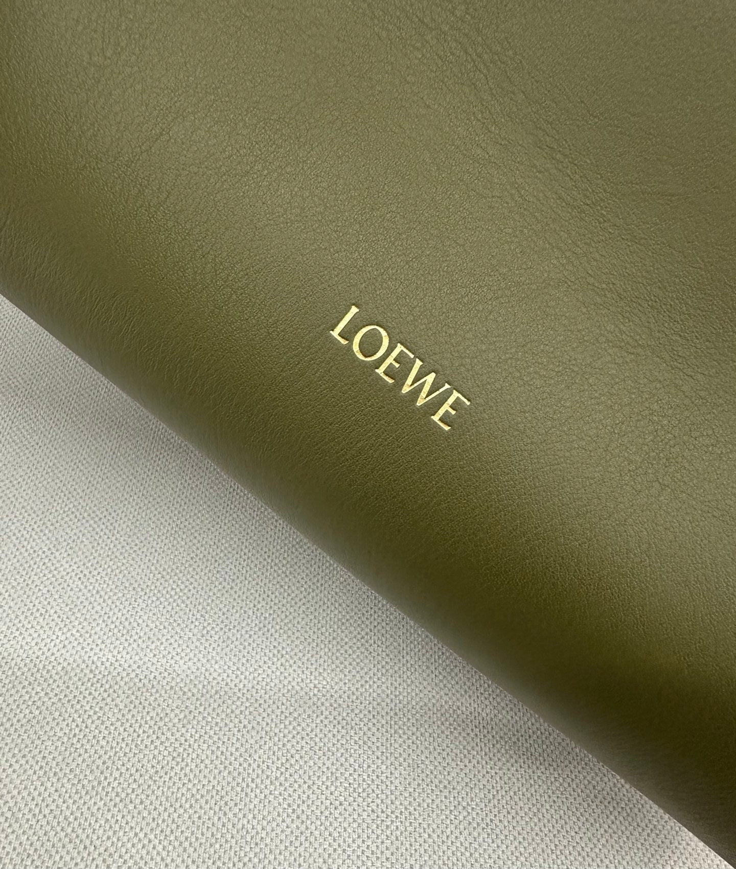 LOEWE 25S MADRID BAG 28 IN OLIVE GREEN CALFSKIN GOLD HARDWARE