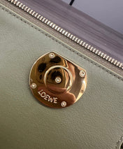 LOEWE 25S MEDIUM MADRID BAG 23 IN OLIVE GREEN CALFSKIN GOLD HARDWARE