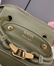LOEWE 25S MEDIUM MADRID BAG 23 IN OLIVE GREEN CALFSKIN GOLD HARDWARE