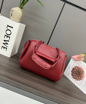 LOEWE 25S MEDIUM MADRID BAG 23 IN CHERRY RED CALFSKIN GOLD HARDWARE