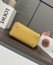 LOEWE 25S MEDIUM MADRID BAG 23 IN SAND YELLOW CALFSKIN GOLD HARDWARE