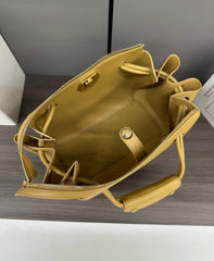 LOEWE 25S MEDIUM MADRID BAG 23 IN SAND YELLOW CALFSKIN GOLD HARDWARE