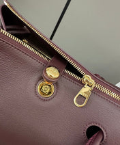 LOEWE 25S MEDIUM MADRID BAG 23 IN DARK WINE CALFSKIN GOLD HARDWARE