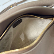 LOEWE 25S PUZZLE EDGE BAG 18 IN WALNUT BROWN CALFSKIN GOLD HARDWARE