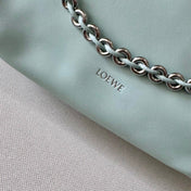 LOEWE 25S FLAMENCO PURSE 30 IN PALE AQUA NAPPA LEATHER SILVER HARDWARE