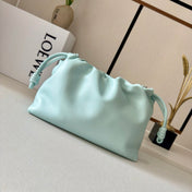 LOEWE 25S FLAMENCO PURSE 30 IN PALE AQUA NAPPA LEATHER SILVER HARDWARE