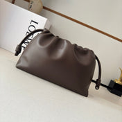 LOEWE 25S FLAMENCO PURSE 30 IN BROWN NAPPA LEATHER GOLD HARDWARE