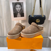 LV WOMEN'S COSY FLAT COMFORT CLOGS IN ASH BROWN MONOGRAM SUEDE