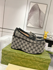 GG HORSEBIT PLATFORM LOAFER BLACK CALFSKIN