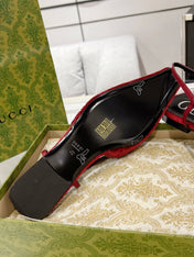 GG SLINGBACK FLATS CHERRY VELVET