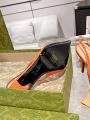 HORSEBIT SLINGBACK 105 IN ORANGE CANVAS