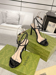 GG 105 STRAPPY SANDAL BLACK CALFSKIN